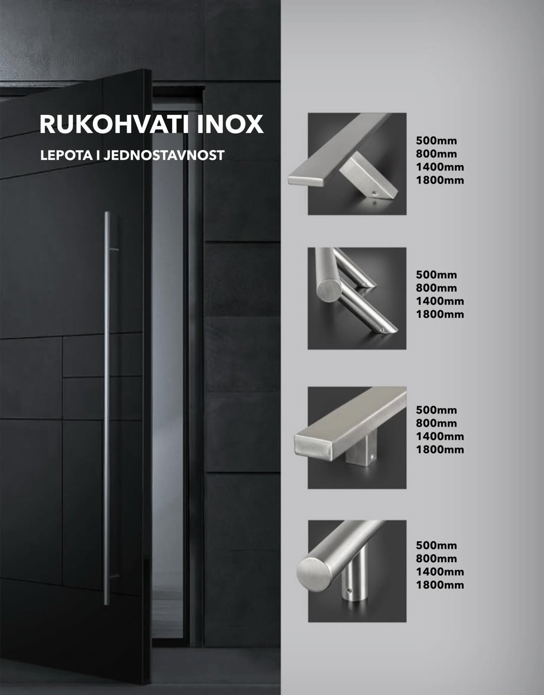 INOX rukohvati za vrata